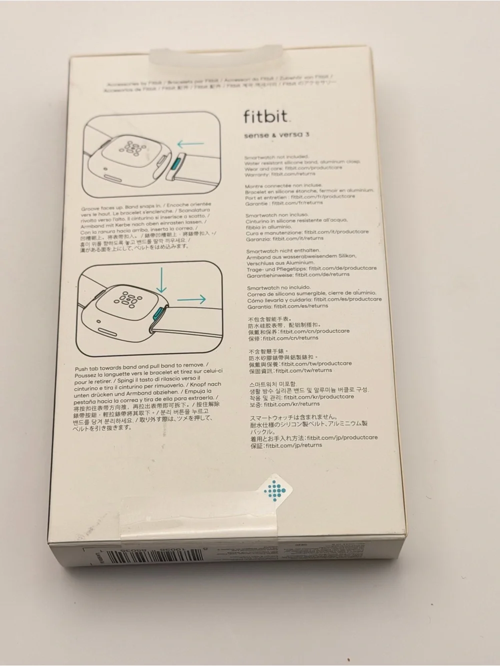 Fitbit OEM Replacement Band, Black, Versa 3/4, Sense/2, S/P